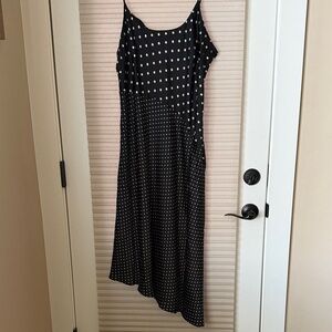 Elegant Black and White Polka Dot Dress
